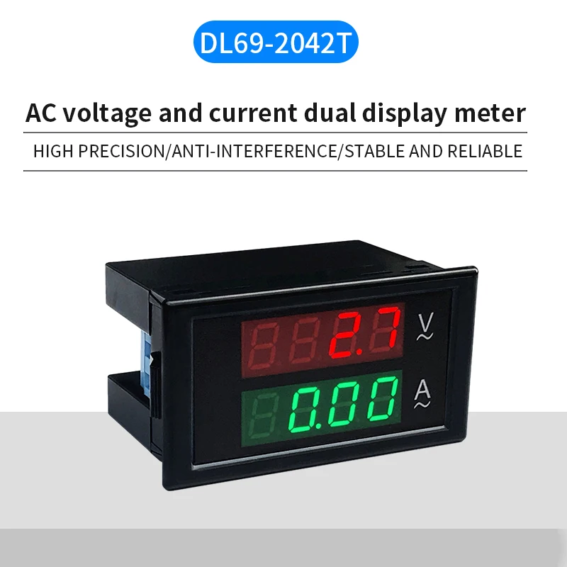 DL69-2042T AC cyfrowy woltomierz AC 100A 0-500VA detektor wysokiej precyzji podwójny wyświetlacz miernik