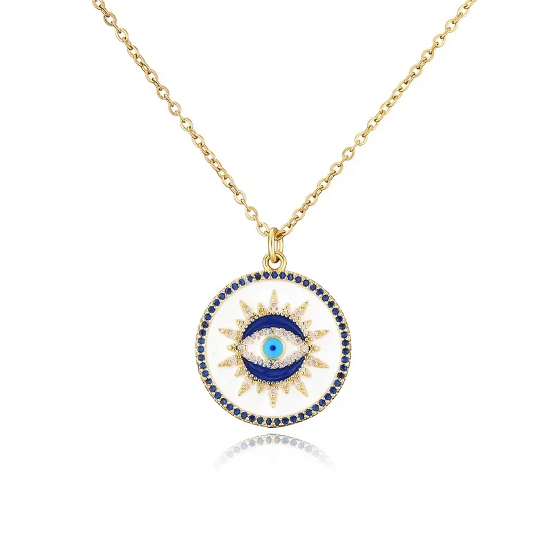 

Evil Eye Necklace Gold Protection Chain, Handmade Jewelry For Women