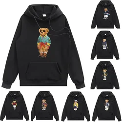 Designer Gentleman Bear Hoodie Ladies Fleece Warm Hip Hop Cotton Hoodie Loose Fashion Pullover Men's and Women's Hooded Sweater