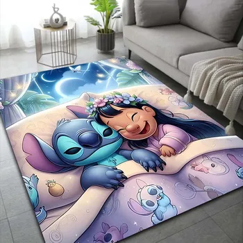 Lilo & Stitch 천사 러그, 거실, 어린이, 소녀, 아기 침실 매트, 소파 바닥 러그, 홈 장식, 미끄럼 방지 매트, 팬 선물 