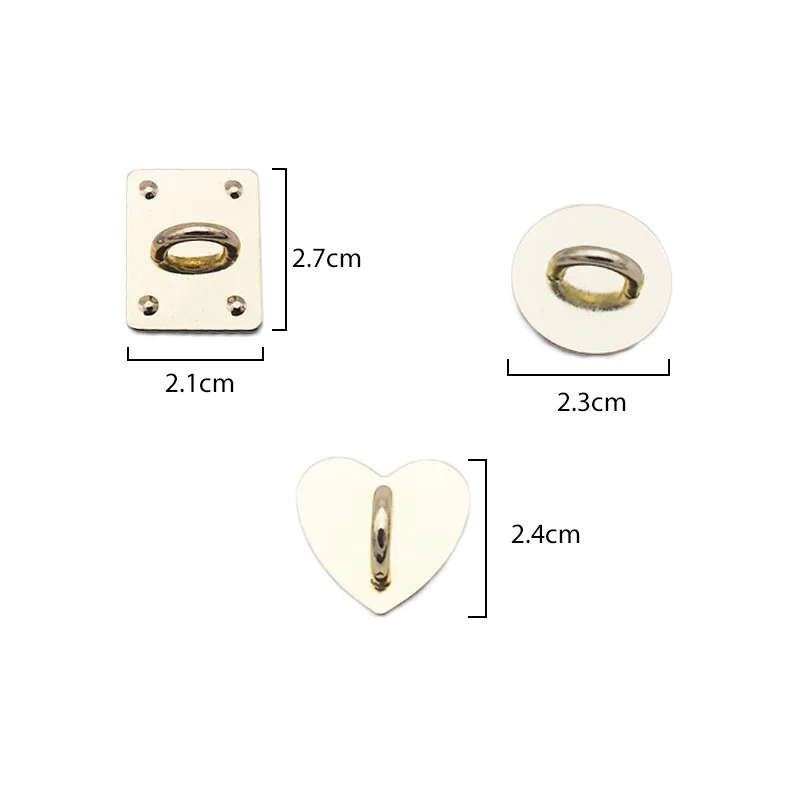 1PC Heart Round Square Metal Hook Charm Holder Stick On Self Adhesive Mobile Phone Case DIY Shell Sticker Keychain Accessories