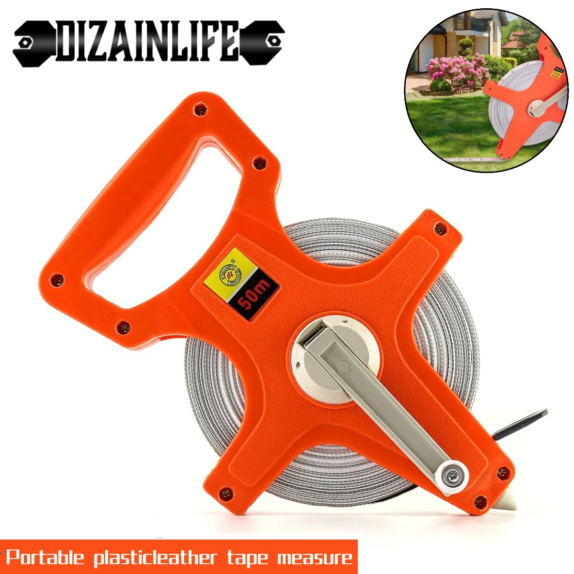 장거리 점프 스포츠용 미터법 측정 테이프, 50m 길이 유리 섬유 테이프, 충격 방지 트랙 및 필드 측정 테이프 