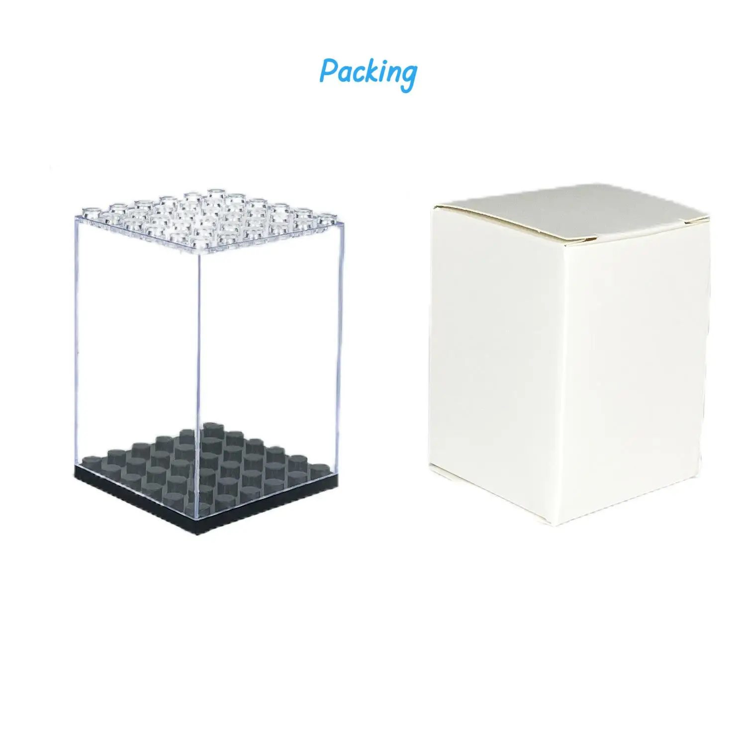 Display Box Building Bricks Small Particles Suitable For Figure Doll Clear Desktop Dustproof Stackable Storage Square Box