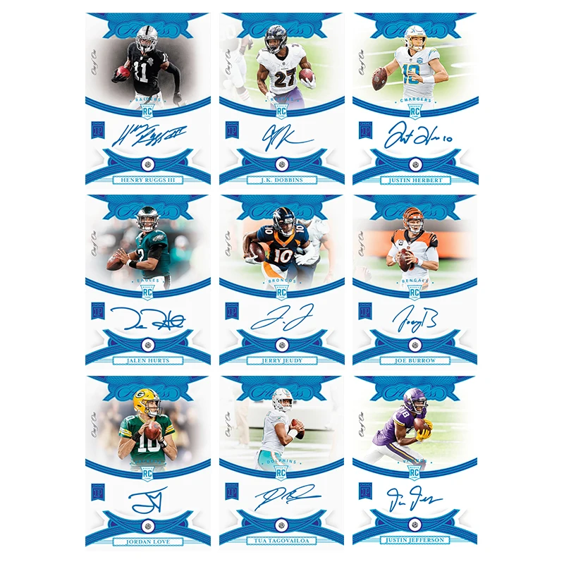 

Самодельные Diy Panini NFL Rugby Star Генри Реггс Jk Dobbins Jelen Hurts Джерри Джуди Jordan Love Коллекция Карты Игрушки Подарок