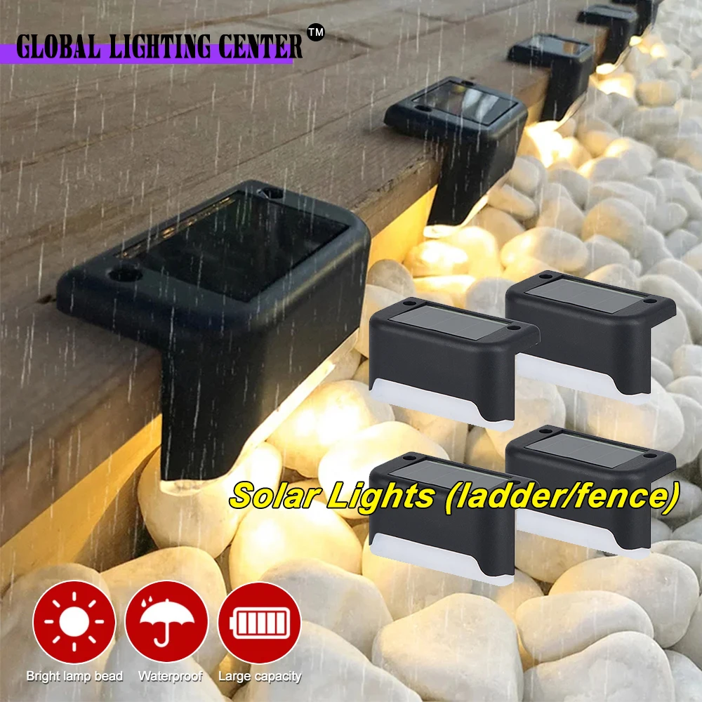 

Outdoor Solar LED Lights Garden Light Deck Lamp Solar Stairs Light Waterproof Solar Step Lamp Patio Garden Decoration Lamps