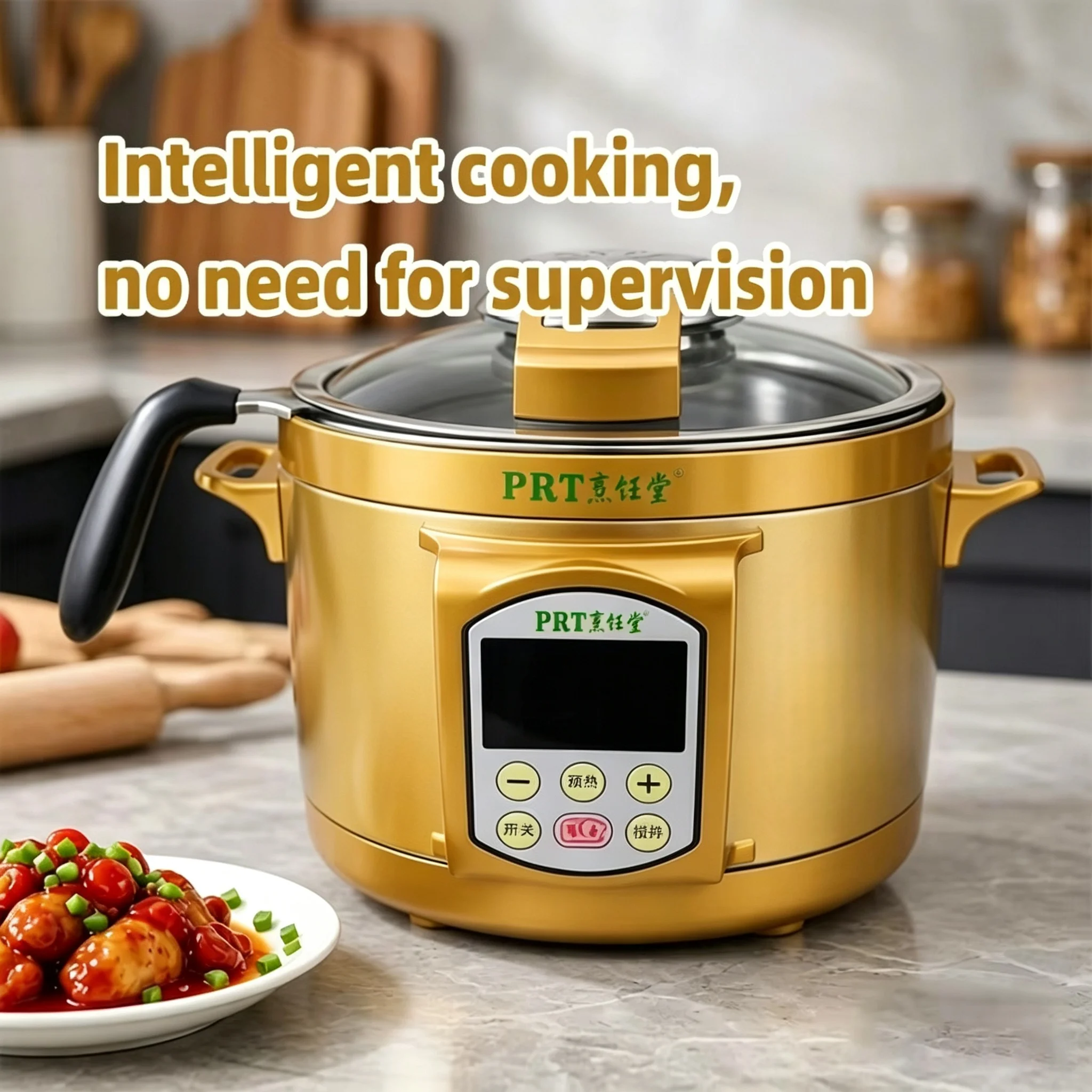 

1500W 220V 50HZ No oil fume intelligent cooking machine, multifunctional stir fry machine for Chinese and Western cuisine