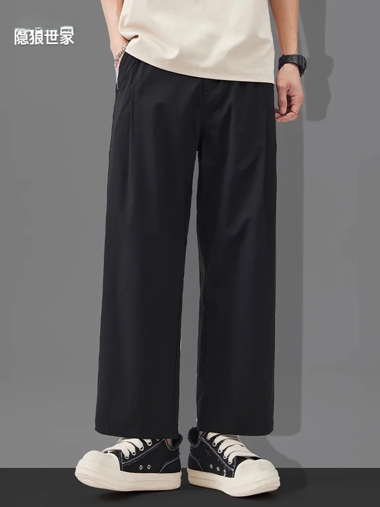 

Bla Casual American Retro Loose Men's Straight Leg Nine-Piece Pants Summer New Sle Faion Brand Drapey Long Trousers