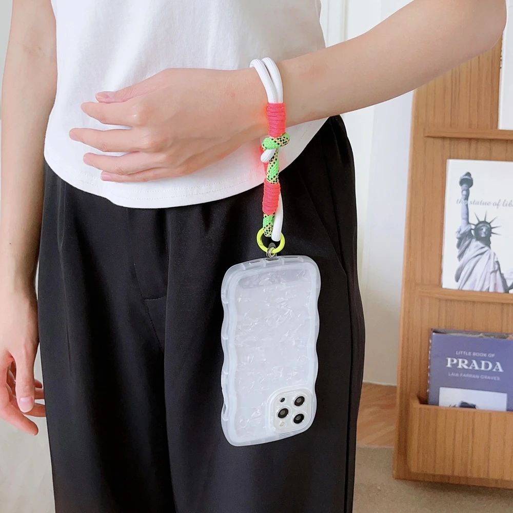 مضفر حزام الحبل الهاتف المحمول ، سلسلة معلقة ، حلقة الحبل مع التصحيح ، حزام المعصم ، حامل هاتف الخليوي ، حبل قابل للفصل ، سلسلة المفاتيح ، جديد #5