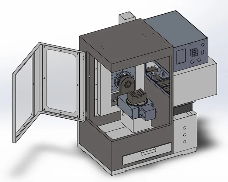 5 Axis CNC Milling Machine V4 Desktop with Horizontal Spindle with Metal Enclosure & Coolant