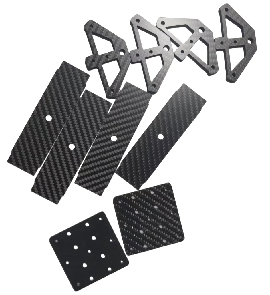 Elaborazione del taglio della piastra in lamiera di fibra di carbonio Servizio personalizzato Lavorazione CNC Parti del drone del telaio RC FPV T700