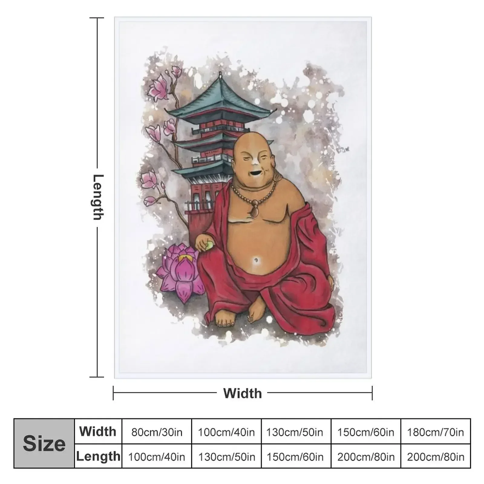 Laughing Buddha Throw Blanket couch cozy soft plush fuzzy picnic outdoor blanket