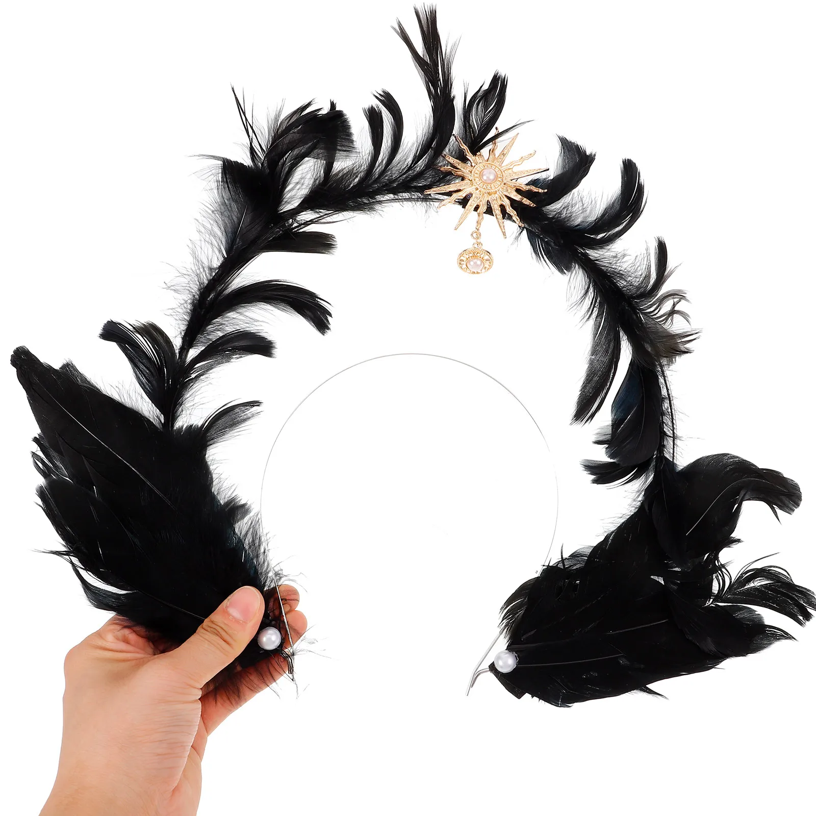 

Hairpin Halloween Headbands Plume Designed Women Hair Accessory Elegant Hairstyle Decoration Cosplay Festivals