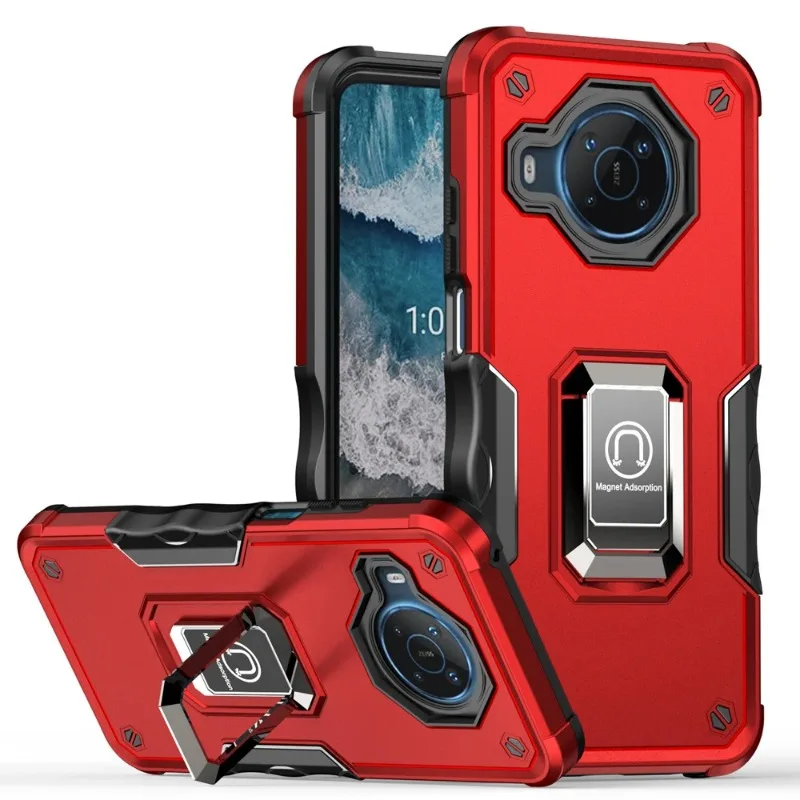 Military Flag Ring Phone Case Suitable for Nokia X100 G400 5G Silicone Shock Protection Case Metal Ring Holder Phone Back Cover