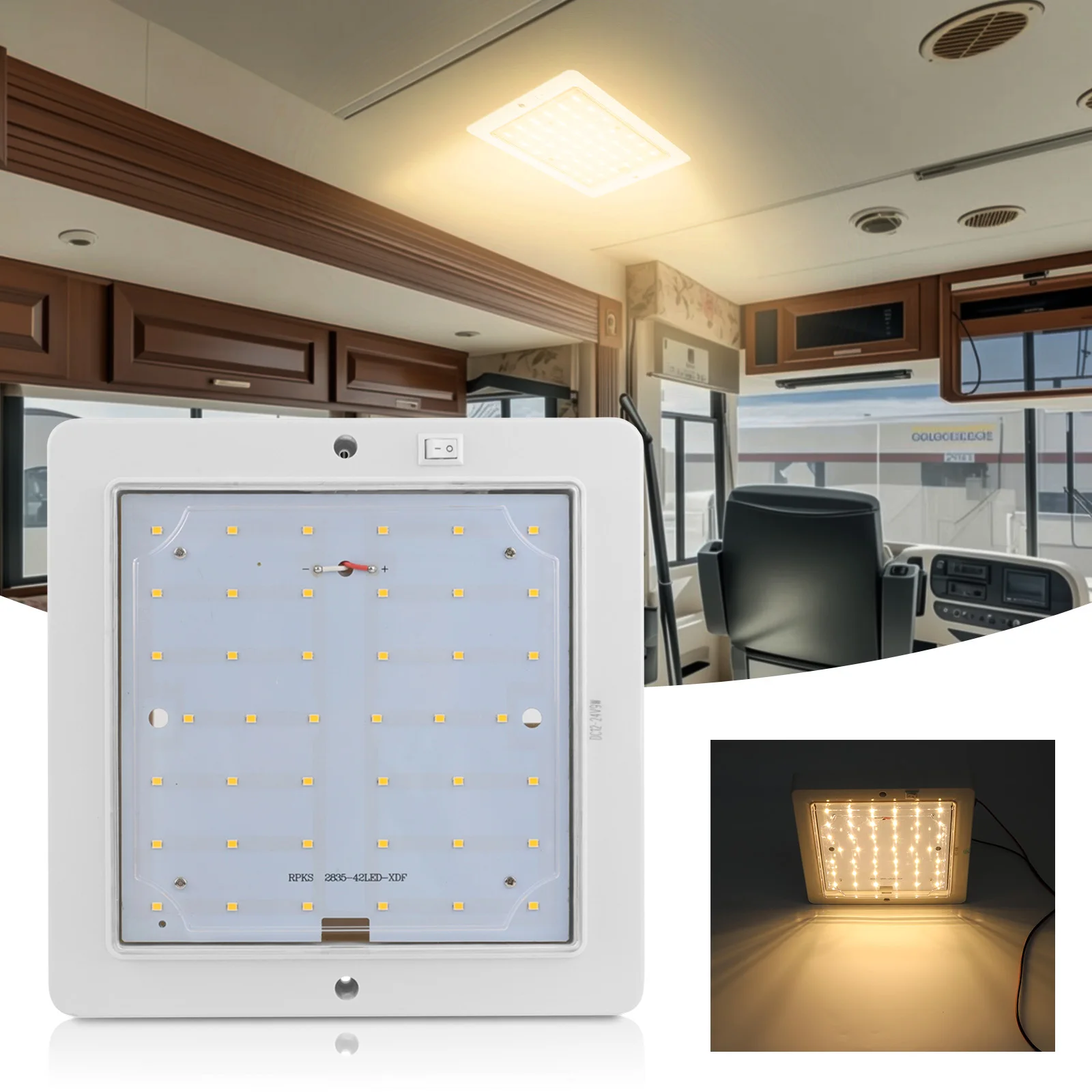 1x led caravana rv interior luz de leitura telhado lâmpada do teto para van campista barco caminhões telhado luz cabine teto led cúpula luz