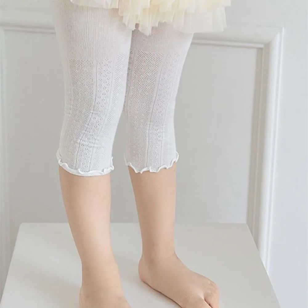 

Girls socks thin solid color mesh breathable girls baby mosquito pants soft skin-friendly children's pants in summer.