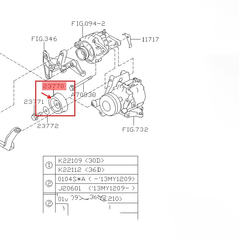 23770AA020 Brand New Idler Pulley For Subaru Tribeca Legacy Outback 3.0L 3.6L 23770-AA020  23770-AA020