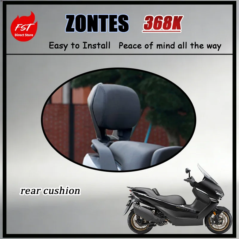 For ZONTES 368K Scooter Rear Backrest with Anti-Collision Edge Design Breathable Pad Easy Install Passenger Support Accessory