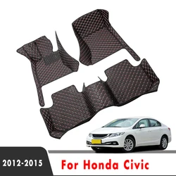Car Floor Mats Trunk Carpets For Honda Civic 2015 2014 2013 2012 Auto Decoration Accessories Styling Parts Protect Waterproof
