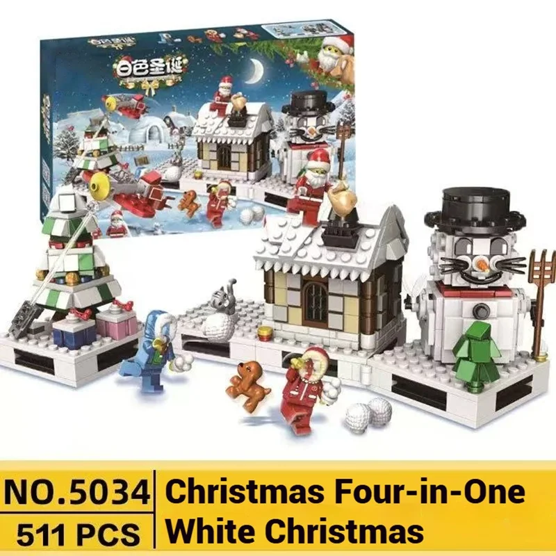 

Рождественский подарок, развивающая игрушка, елочный домик, строительные блоки пингвина, сборка игрушек, детский праздничный подарок.