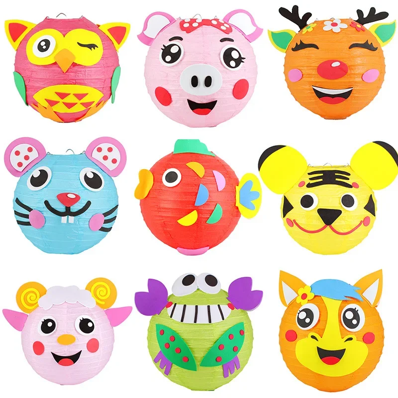 

12pcs Glow Paper Lantern with Rods Lights Cute Animal Cartoon Toy Birthday Gift Decoration Wedding Festival