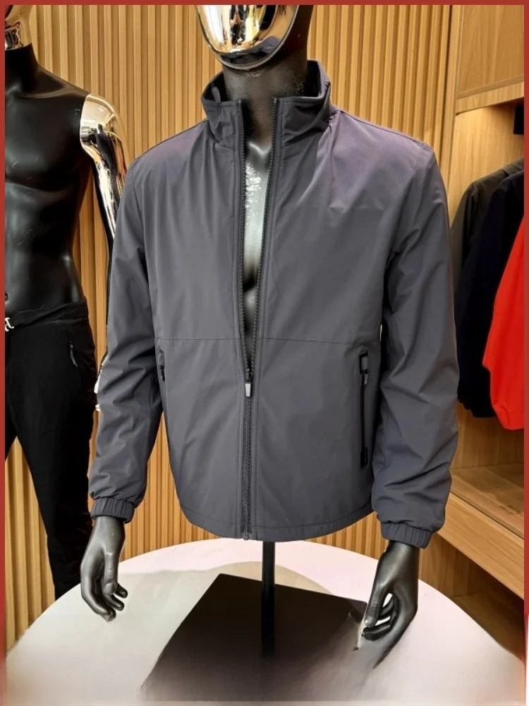 

High-End Outdoor Men's Fce-Lined Stand Collar Jaet Windproof Waterproof Warm Autumn Winter Faionable Coat for Daily Wear