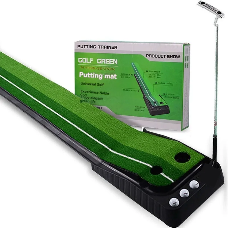 

3M Golf Putter Mat Portable Outdoor and Indoor Golf Practice Mat True Rolling Surface Golf Putter Golf Ball Back to the Fairway