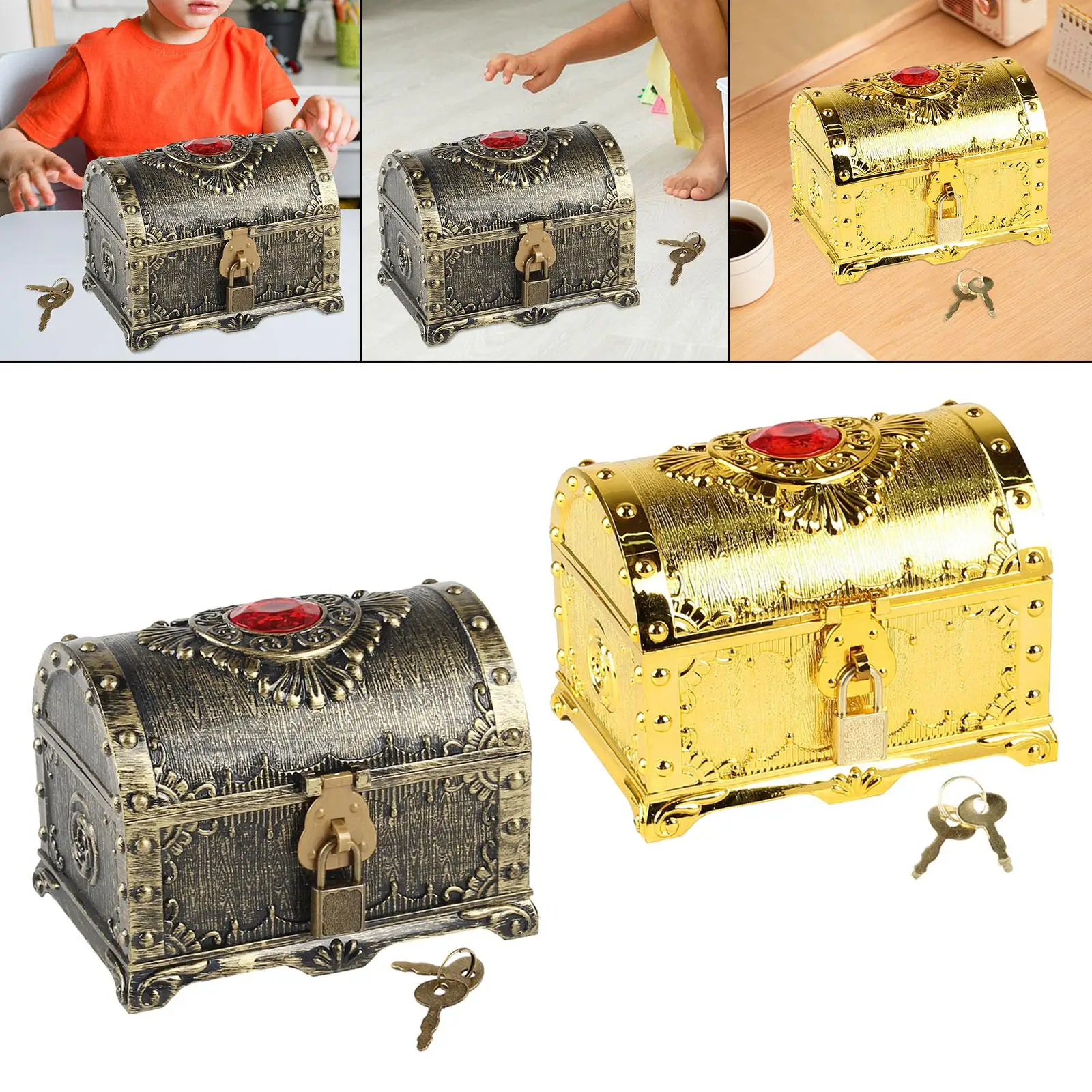 Pirate Treasure Box Props Pirate Chest Storage Box for Kids Adults Candy Cookies Boxes Wedding Themed Party Favors Decoration