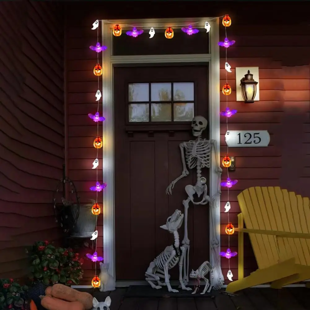 

Indoor Halloween Decorations Spooky Halloween String Lights for Home Yard Party Decor Ghost Bat Pumpkin Theme 8 Modes Waterproof