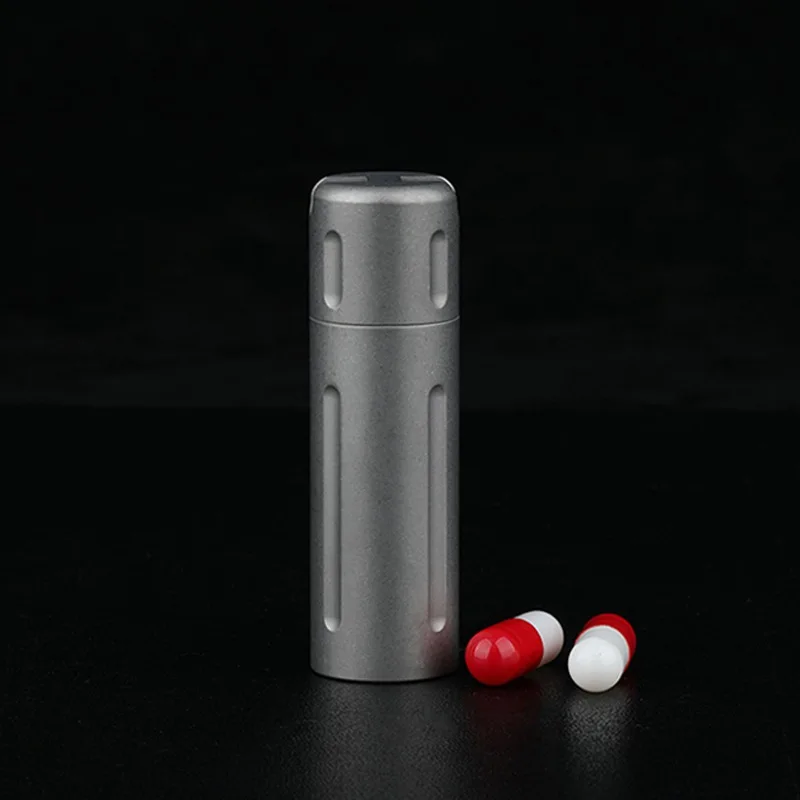 Titanium Alloy Mini Waterproof Sealed Capsule Medicine Case Travel Multi-function Storage Container Bottle Outdoor Camping Tool