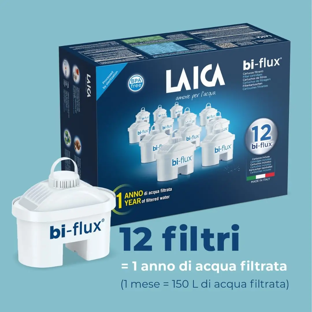 أكوا ثنائية التدفق ®   دي لايكا - بريسيرفا آي سالي مينيرالي أوتلي أورجانيزم إي ريدوس ليوستانزي إنديسيديريه - 12 ميسي دي أكوا