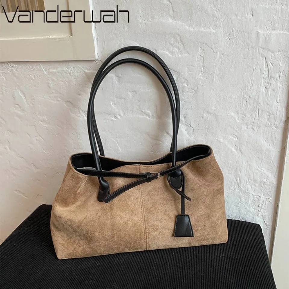 

New Winter Underarm Bag Retro Pu Leather Shoulder Bags for Women Luxury Designer Ladies Large HandBags Top-handle Bag Sac A Main