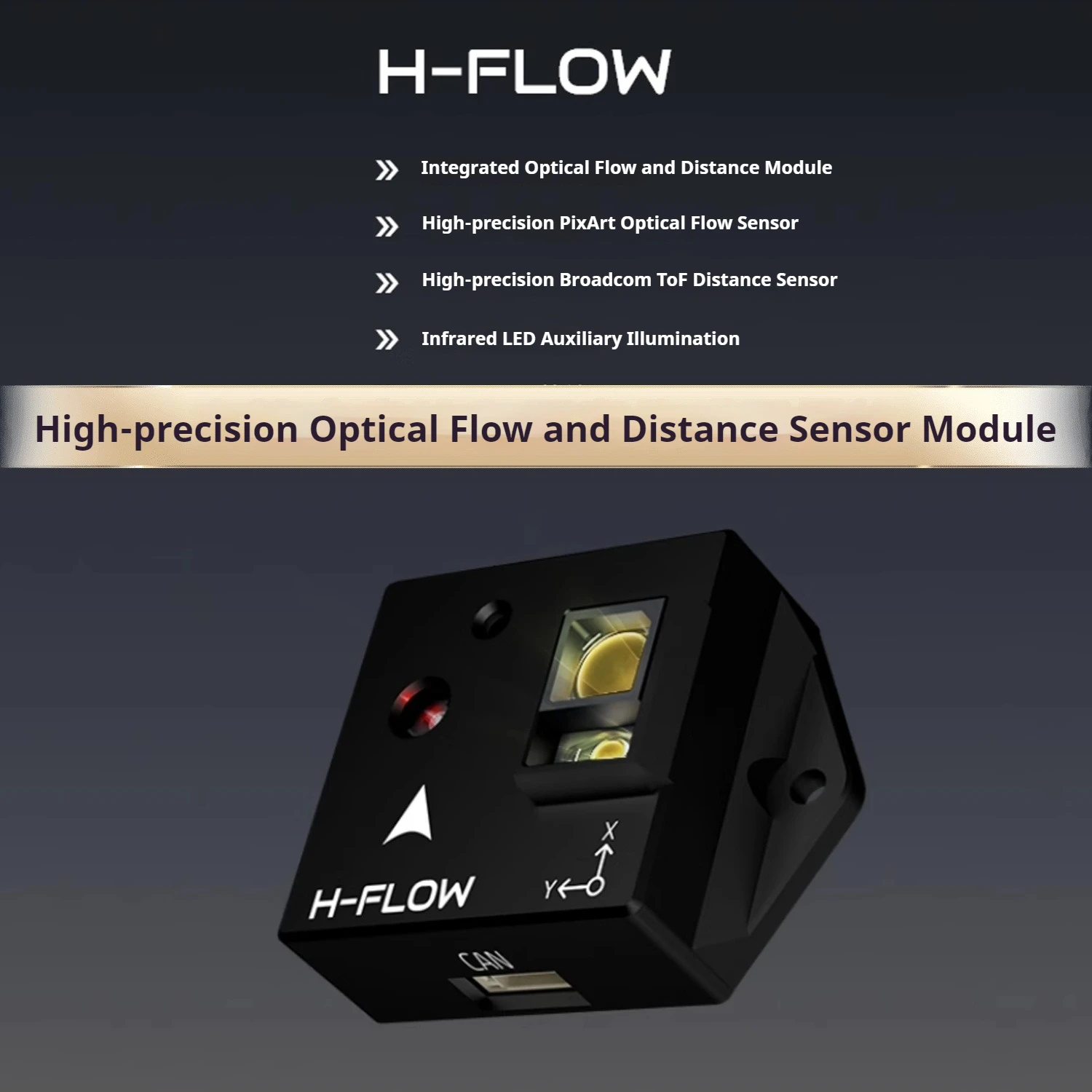 

Модуль оптического датчика потока и расстояния Holybro H-Flow для помещений Hover PX4 Pixhawk 6C 6X