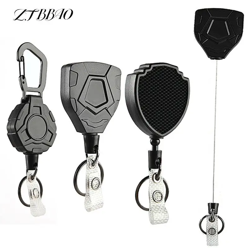 

10Styles Anti Lost Yoyo Ski Pass ID Card Anti-theft Easy-to-pull Buckle Rope Elastic Keychain Sporty Retractable Key Ring