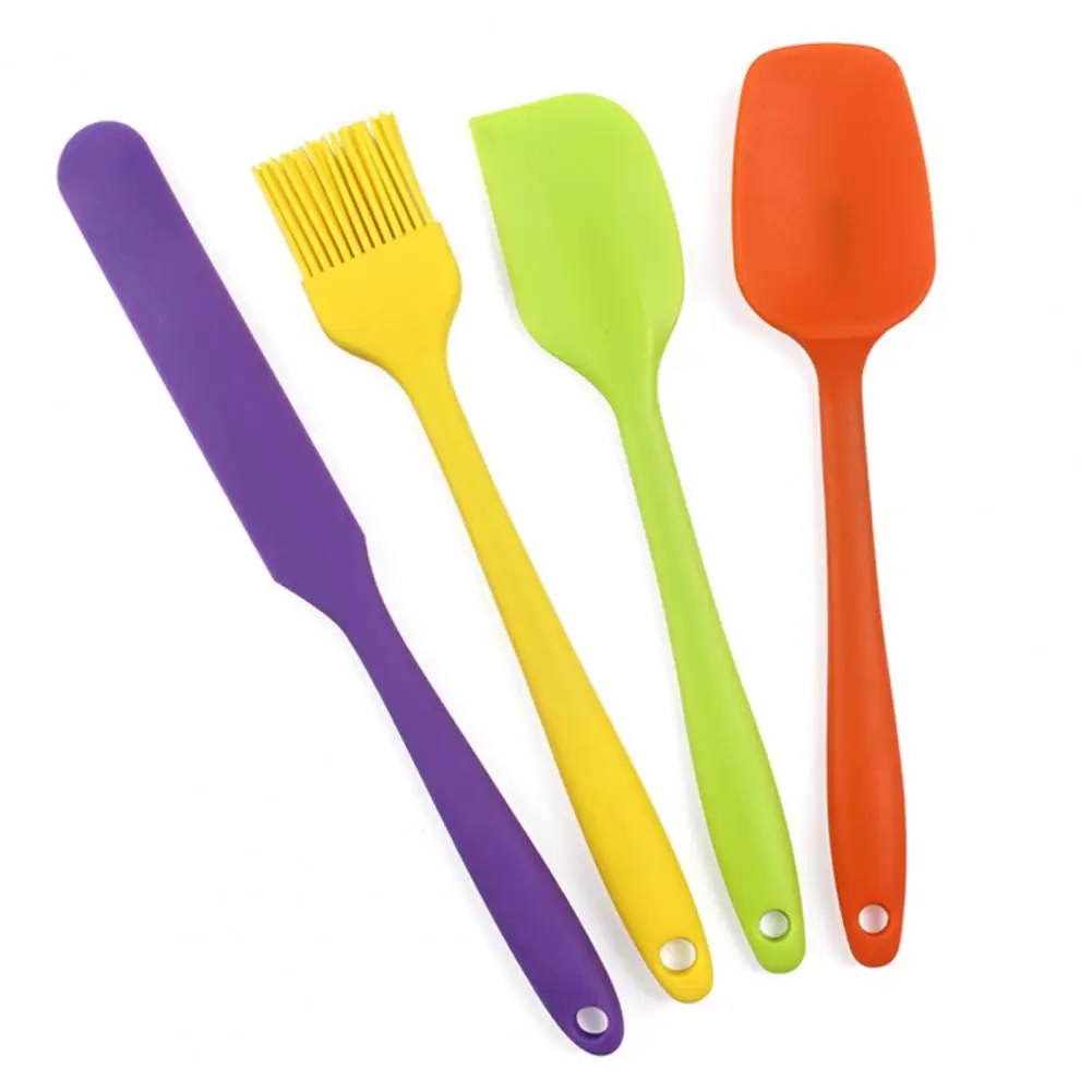 Kitchen Spatula Set Colorful Silicone Baking Spatula Set for Cooking Mixing 6 Piece Kitchen Utensils with High Heat Resistance