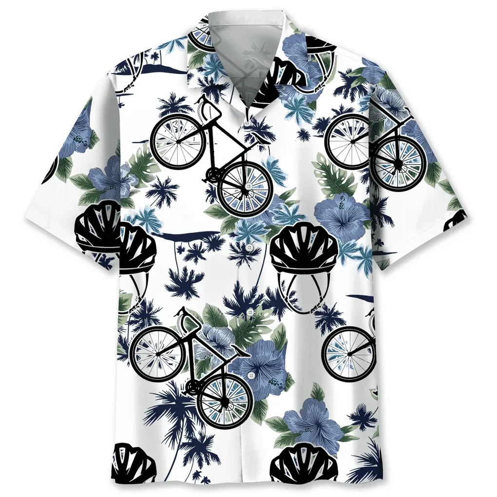 Men's Short Sleeve Flower Print Button Down Shirt Casual Short Sleeve Button Up Shirt Beach Shirt Hawaiian Style Shirt