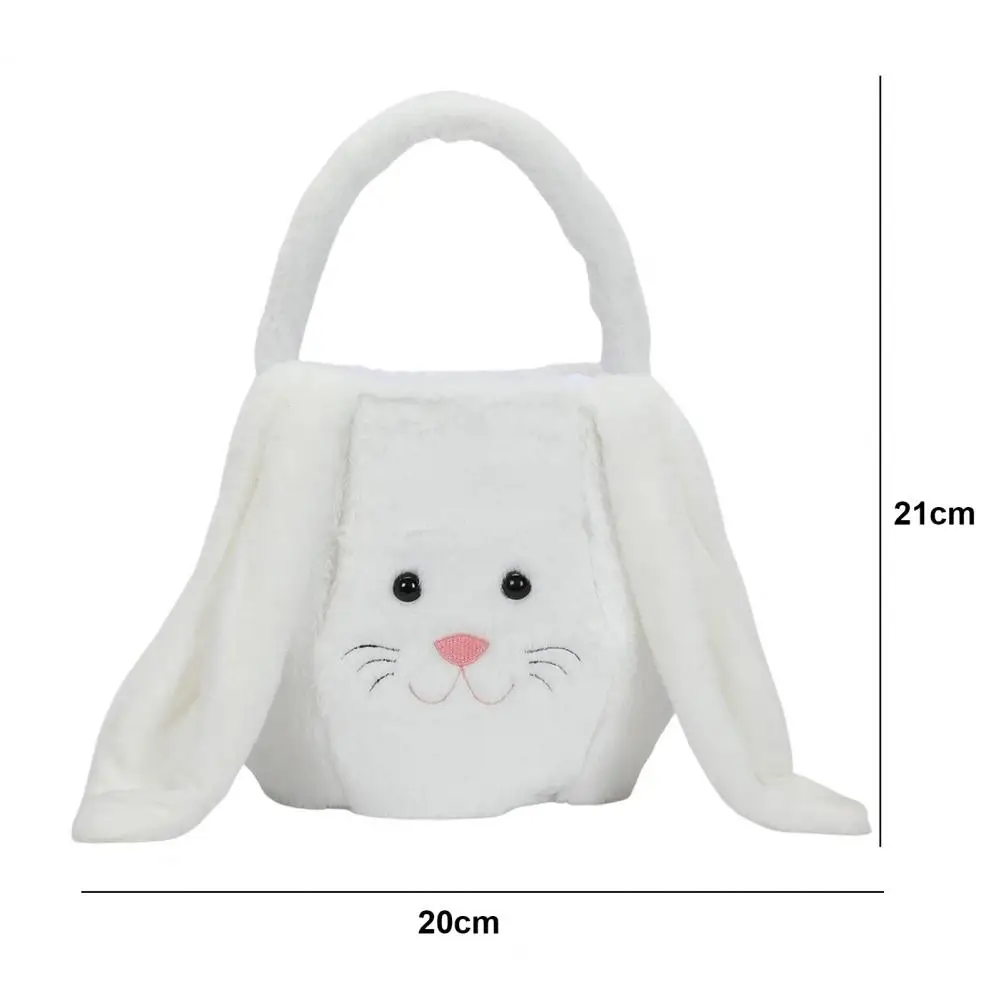 Bunny Storage Basket, Large Capacity, Portable, Plush Easter Rabbit Storage Bag, Bunny Handbag, Candy Basket, Household Supplies