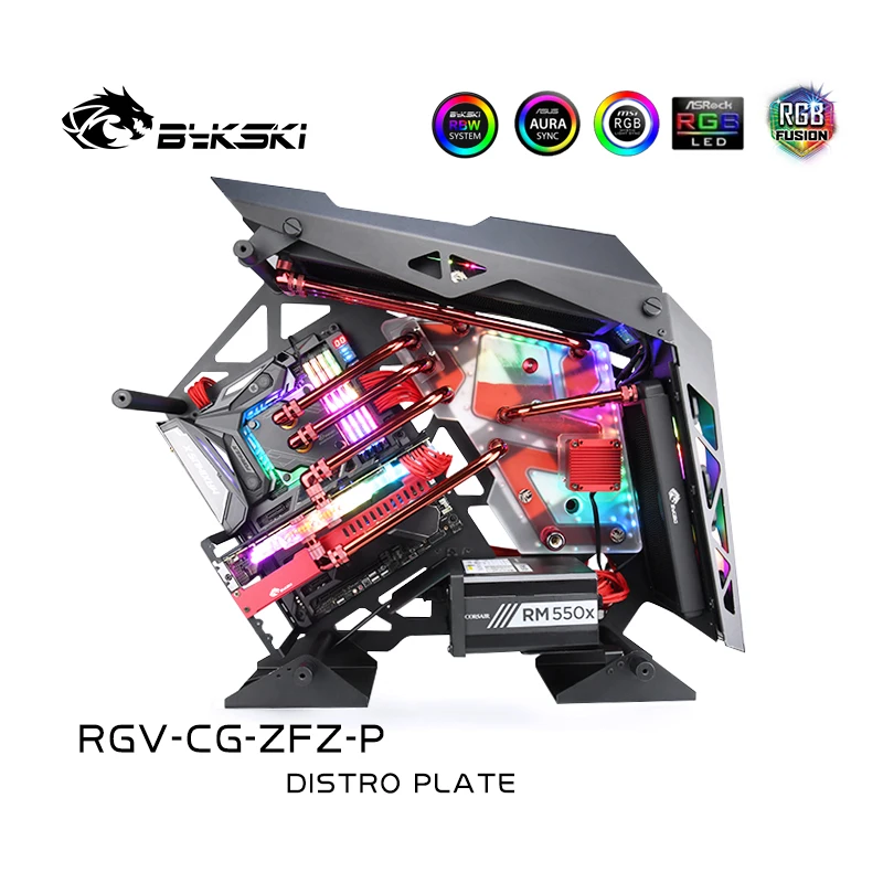 

Bykski RGV-CG-ZFZ-P Distro Plate Kit For Cougar Conquer Case , RBW Waterway Board CPU/GPU Water Block Program Loop Kit