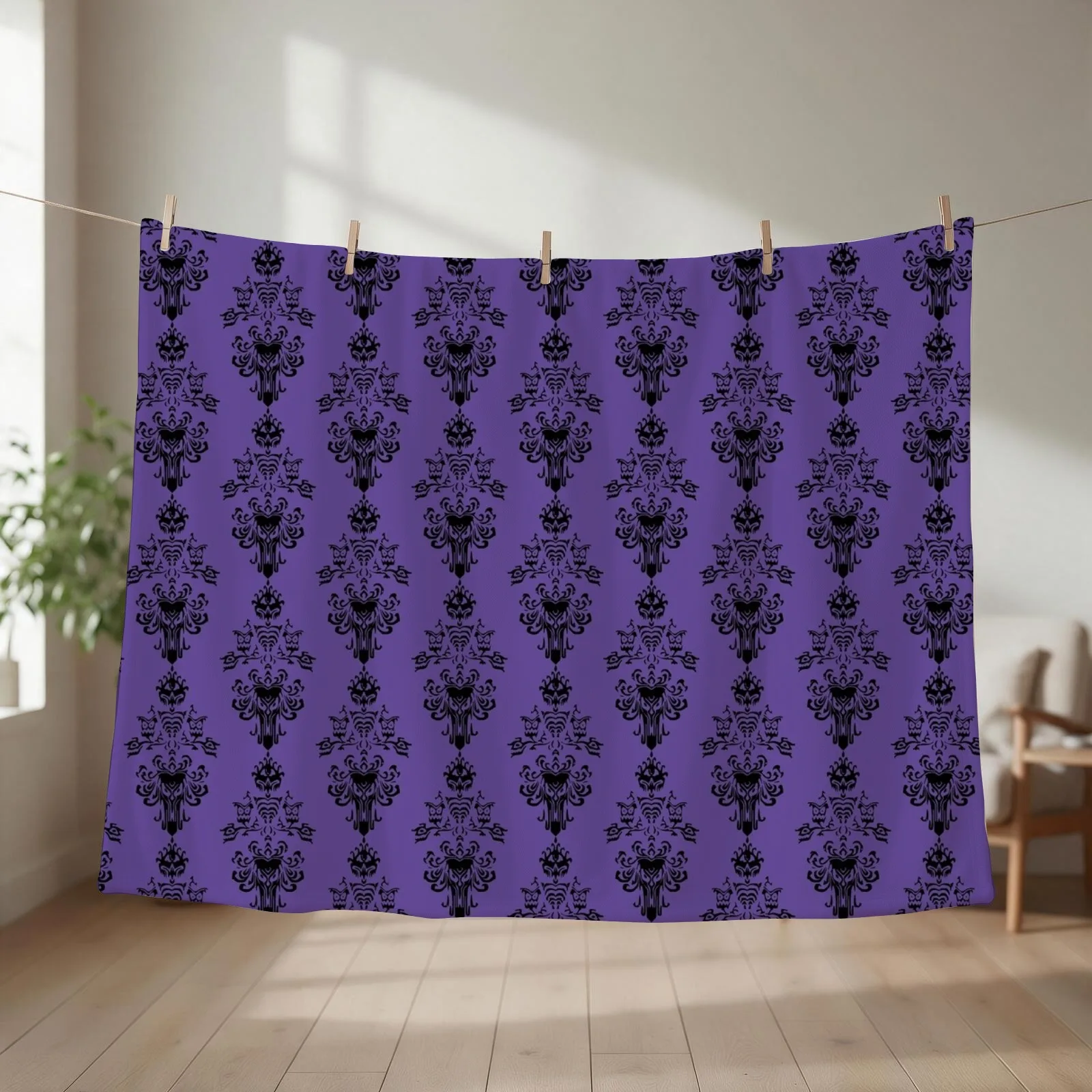 Haunted Mansion Wallpaper Throw Blanket couch cozy soft plush fuzzy picnic outdoor blanket