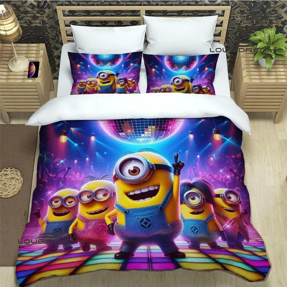 3D Cartoon M-Minions printed Bedding Sets exquisite bed supplies set duvet cover comforter set bedding set luxury Birthday Gift