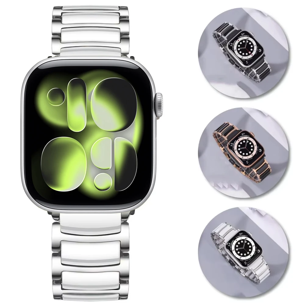 

Ceramic Strap for Apple Watch band 11 10 9 8 7 46mm 42mm 45mm 41mm Ultra 49mm Sport Watchband iWatch Series 6 5 4 SE 3 44mm 40mm