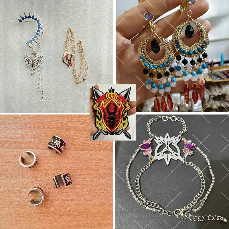 Ohsama Sentai King Ohger Cosplay Gira Hasuti Earclip Necklace  Jerami Earring  Rita Kanisuka Earring Bracelet Accessory