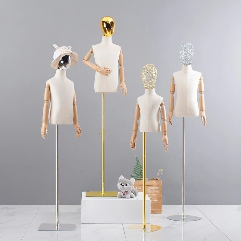 

Манекен-демонстратор для детской одежды: мальчик и девочка, для витрин магазинов, верхняя часть тела