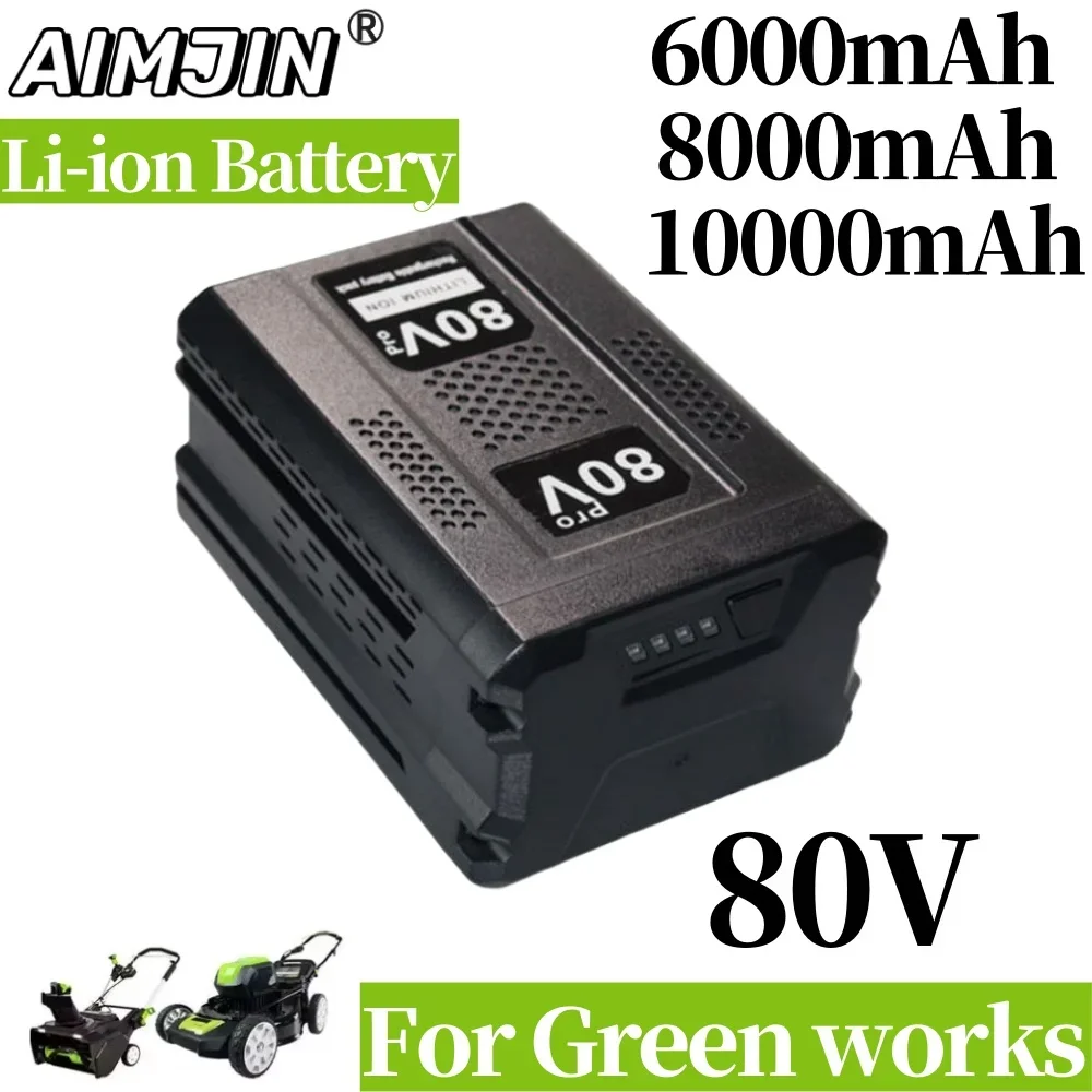 

10000mAh 80V Max Replacement Battery For Greenworks Lithium Ion GBA80200 GBA80400 GBA80500 2901307 2902407 Cordless Power Tool