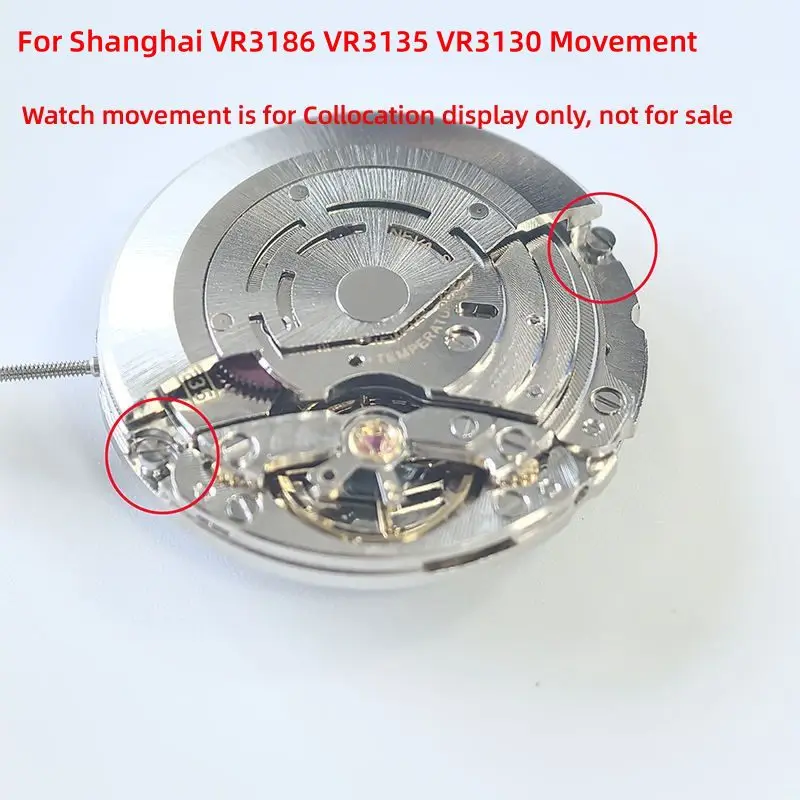 Accesorios para reloj, abrazaderas plateadas de acero inoxidable, tornillo de seguridad apto para Shanghai VR3130 VR3135 VR3186, movimiento de caja 3135