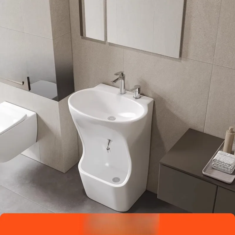 washbasin multi-functional design, column basin integrated, user external foot soaking foot sink, floor-standing washbasin