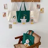 Cute Duck Embroidery Tote Bag