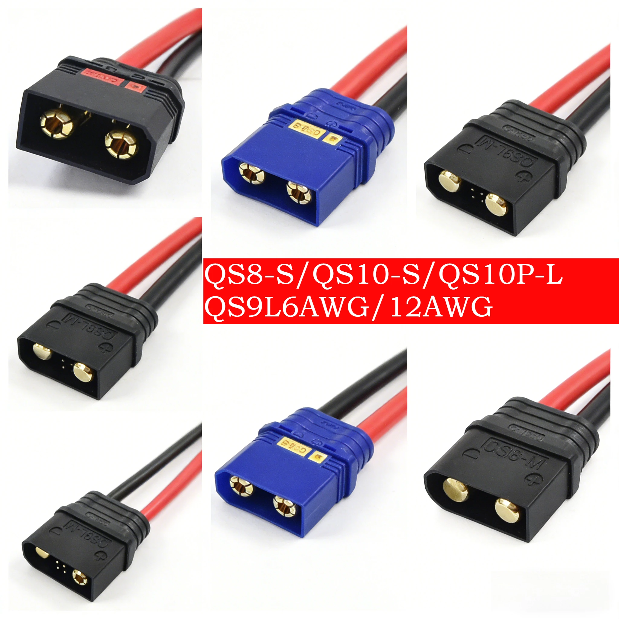 Nose Crop Drone 6/8AWG QS8-S/QS9LAnti  Wire Model Motorcycle Ignition Plug Silicone Battery Airplane Electric Connector Copper