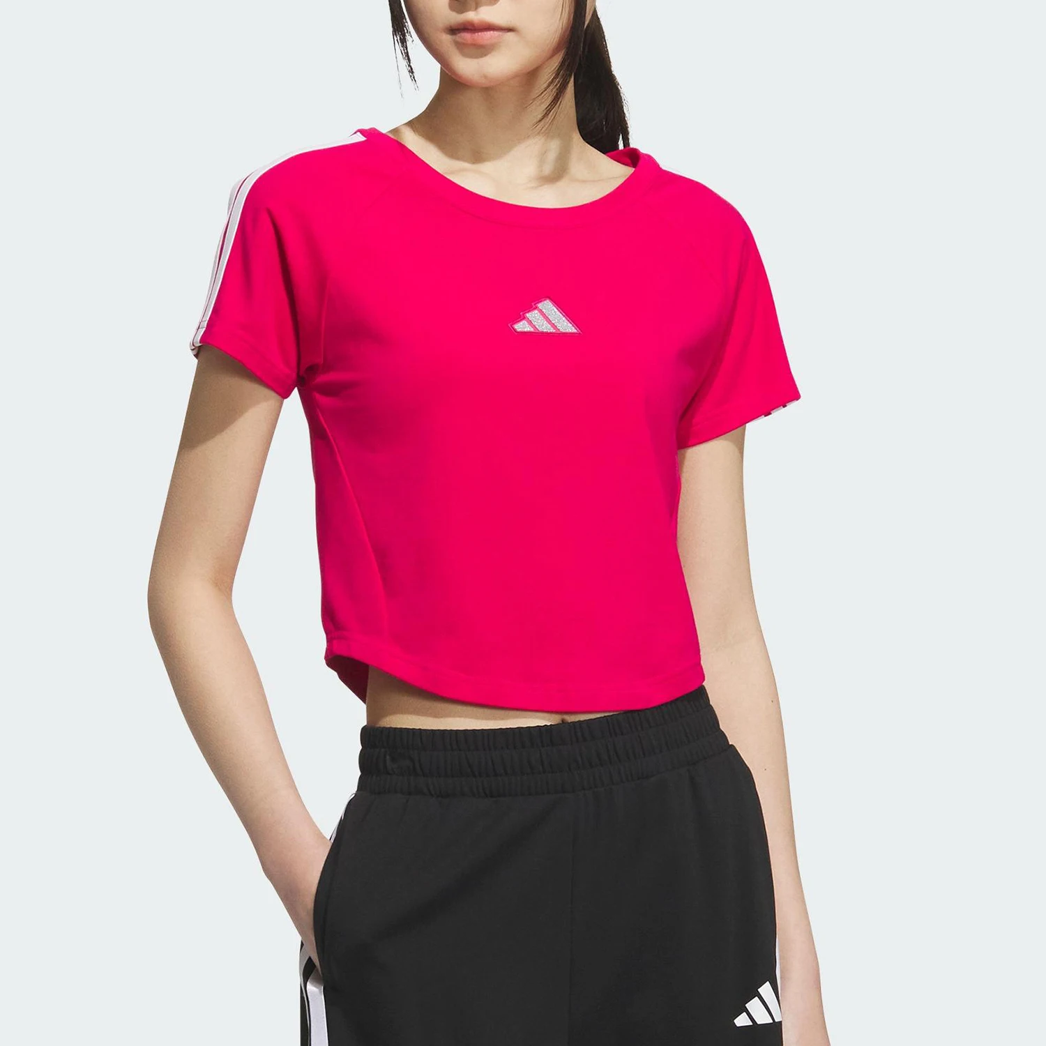 

Оригинальная женская футболка Adidas Slim Fit, повседневная, дышащая, с коротким рукавом KC0183