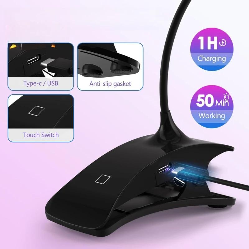 التحكم باللمس الأشعة فوق البنفسجية مسمار مصباح Led أضواء الأظافر مجفف الأشعة فوق البنفسجية البسيطة مرنة كليب على مكتب USB هلام علاج مانيكير باديكير أدوات