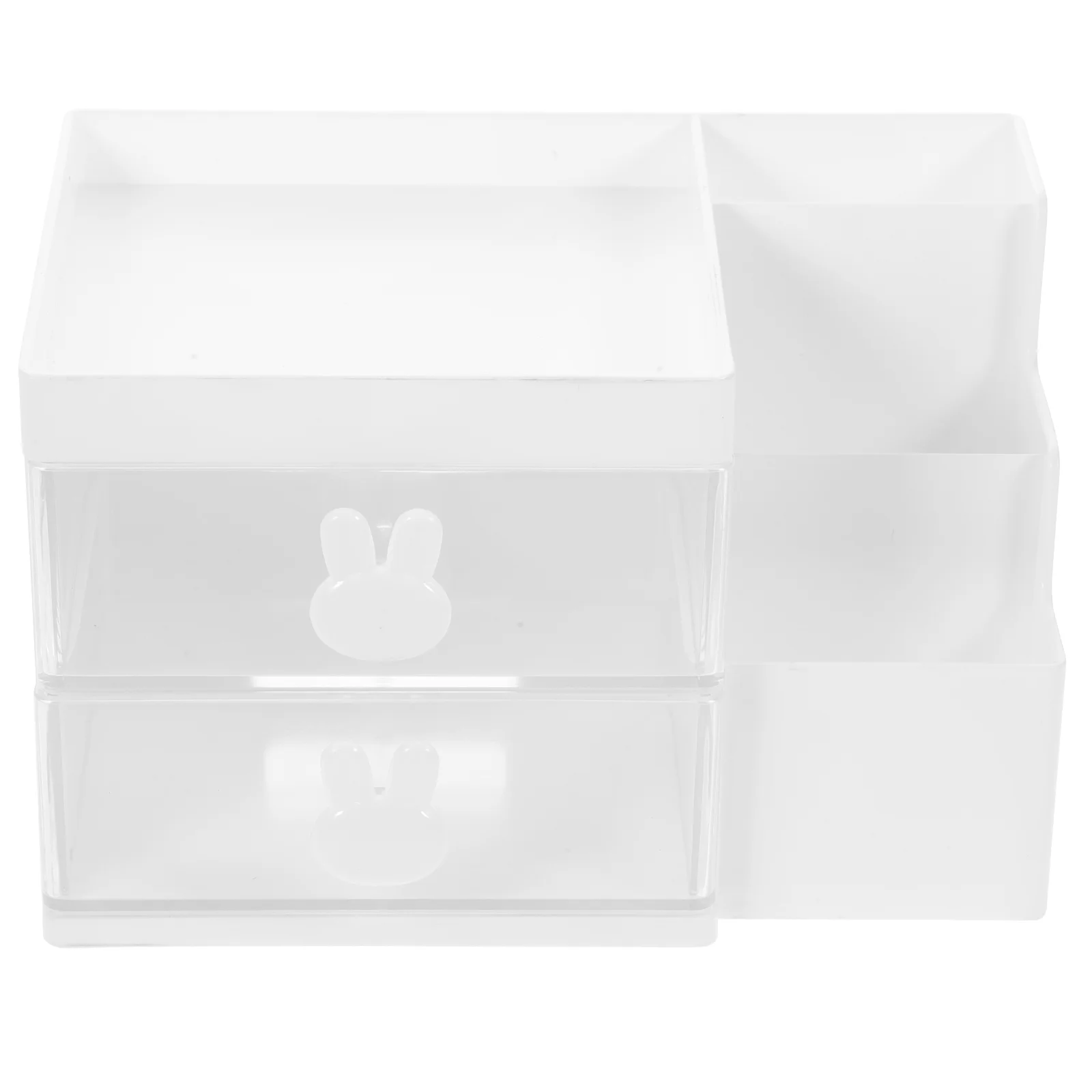 Holder Desktop Pen Storage Box Drawer-type Office Stationery Cosmetics Multi-Function Organizing Rack (White) Holders Organizer